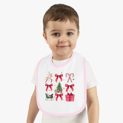 Coquette Christmas Baby Bib