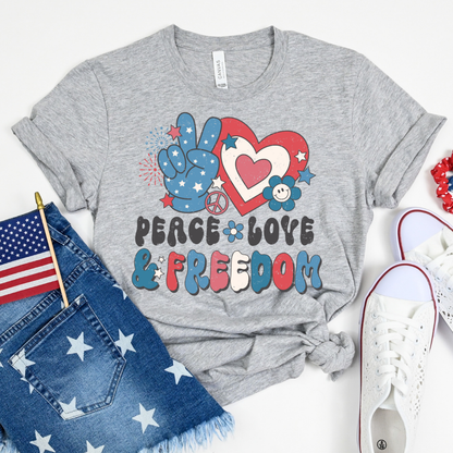 Peace Love and Freedom Oversized Boxy Tee