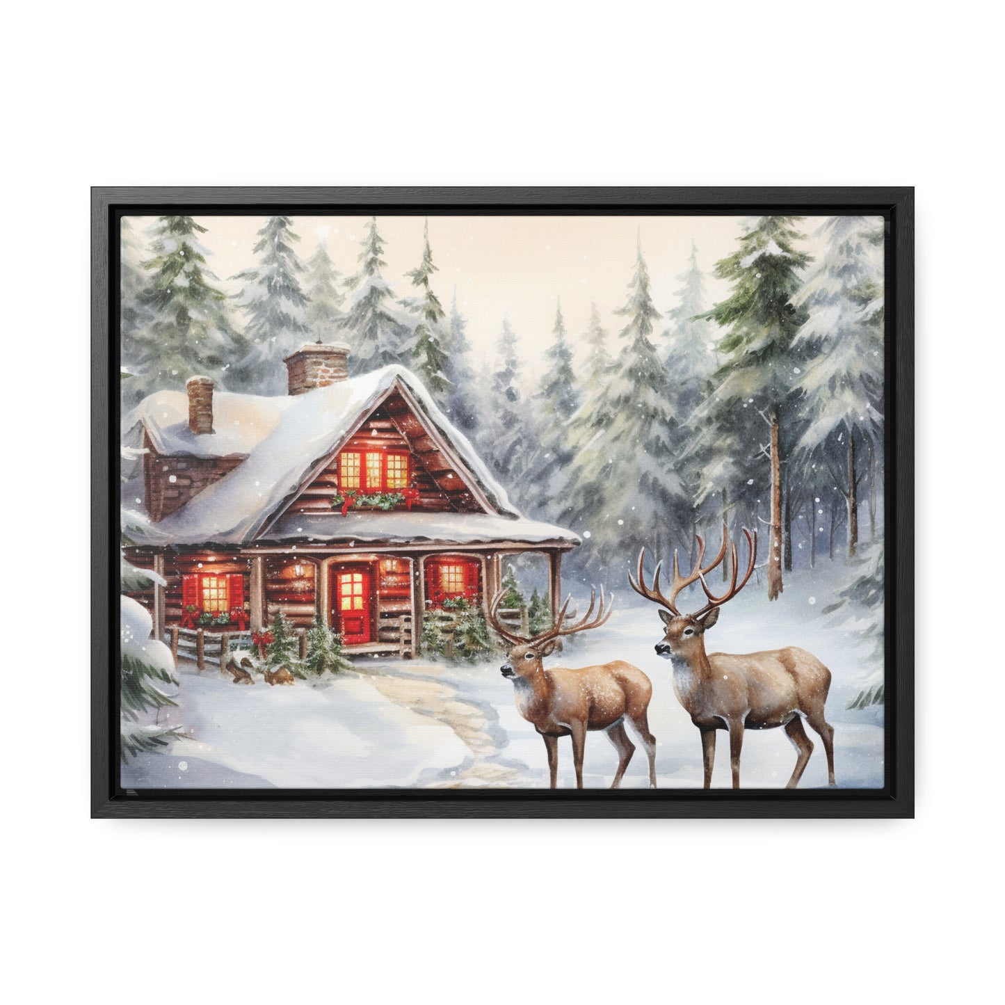 Snowy Cabin Canvas Wraps