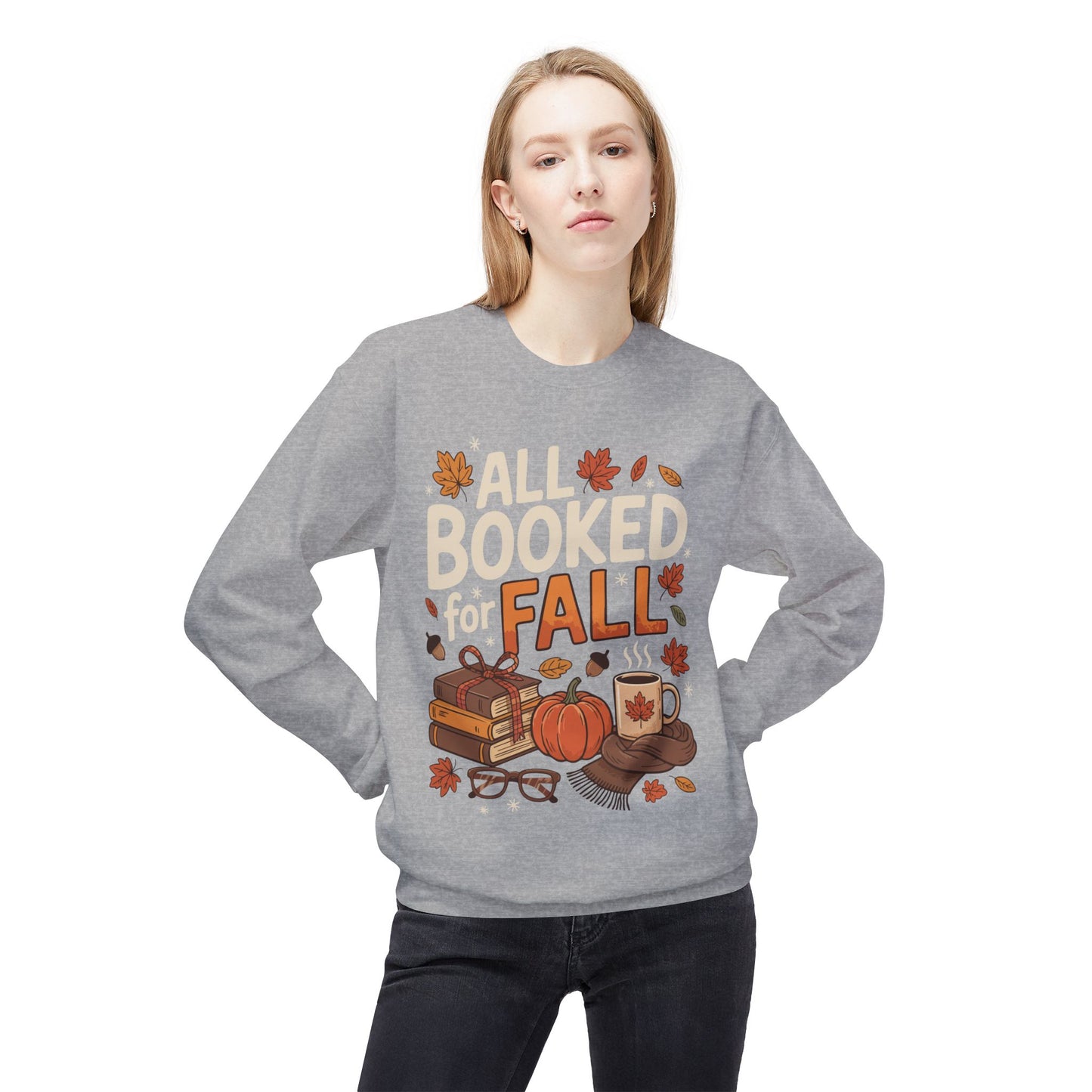 All Booked for Fall-Themed Adult Sweatshirt
