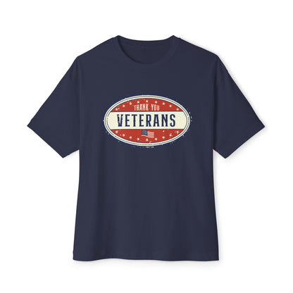 Thank You Veterans 4th of July Unisex Oversized Boxy Tee