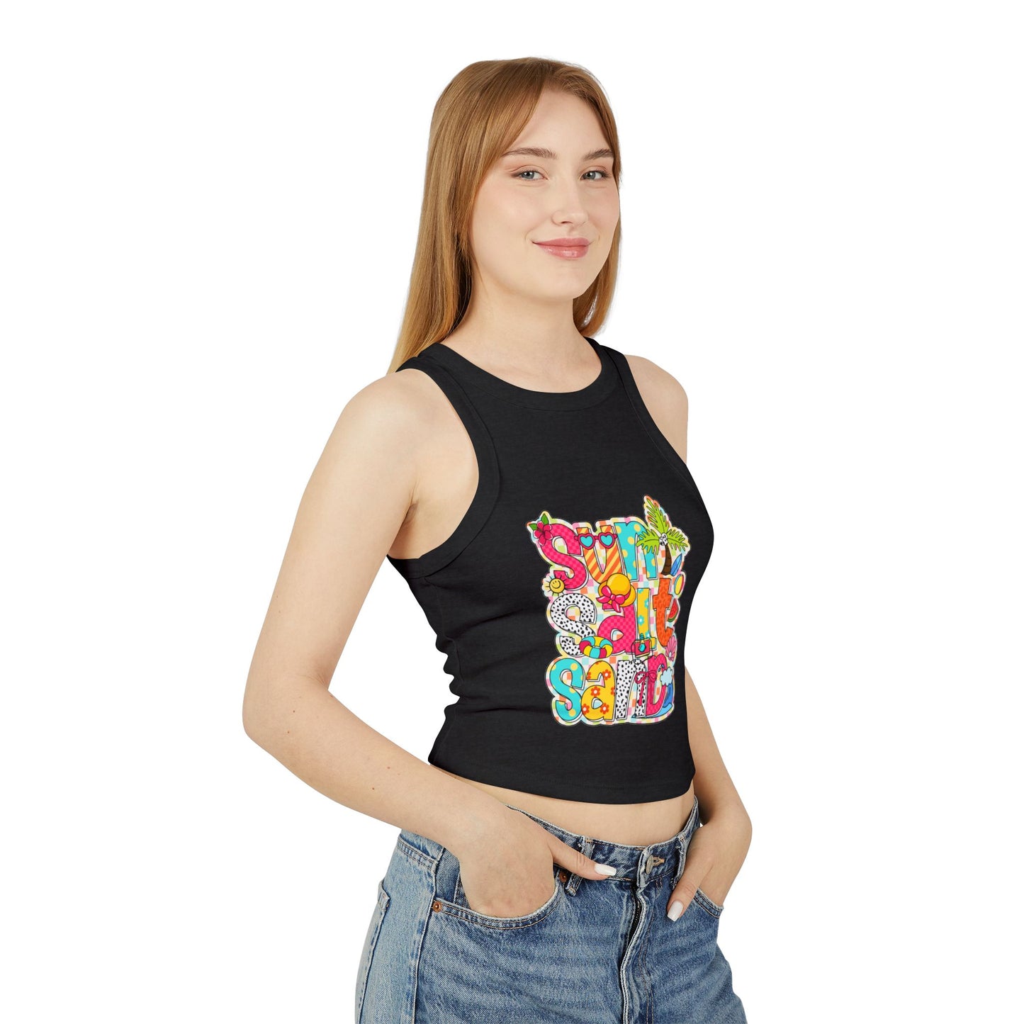 Summer Beach Rib Racer Tank Top