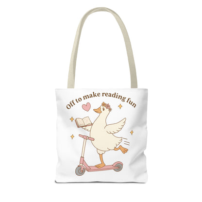 "Off to Make Reading Fun"Book Lover Tote