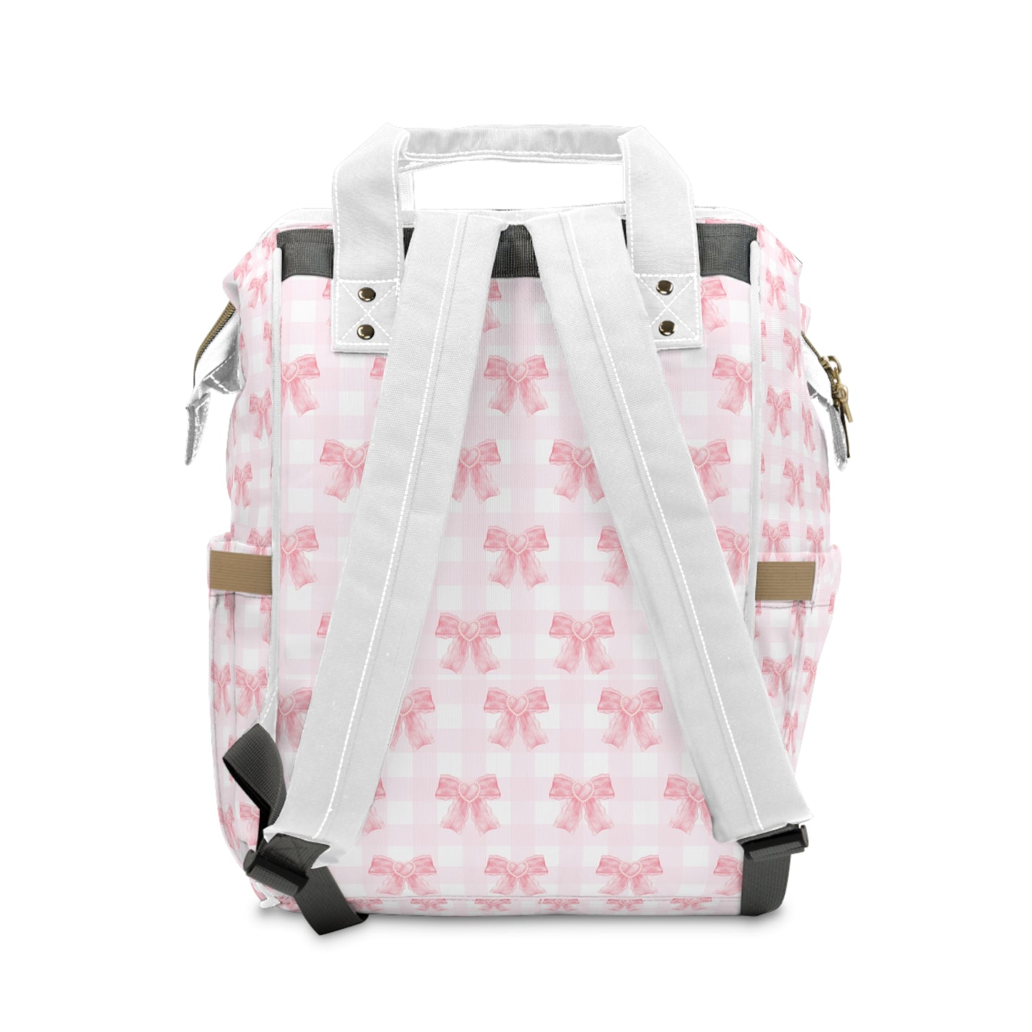 Coquette Pink Bow Multifunctional Diaper Backpack