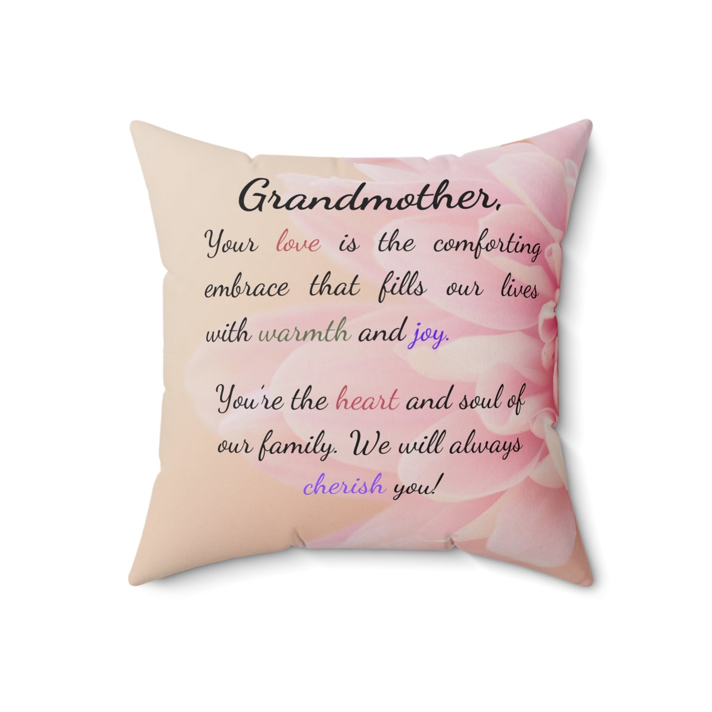 Grandmother Square Pillow for Mother's Day, Birthday, Valentine's, and Christmas