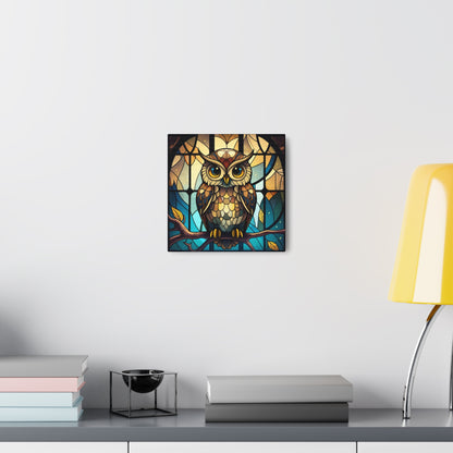 Faux Stained Glass Owl Canvas Gallery Wraps