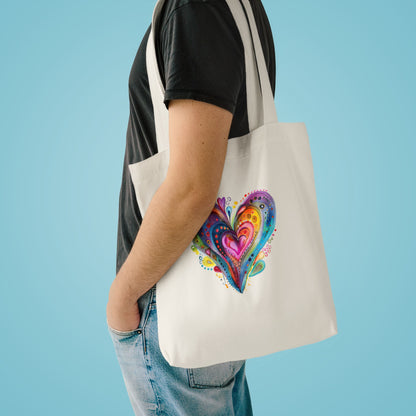 Colorful Heart Cotton Tote Bag