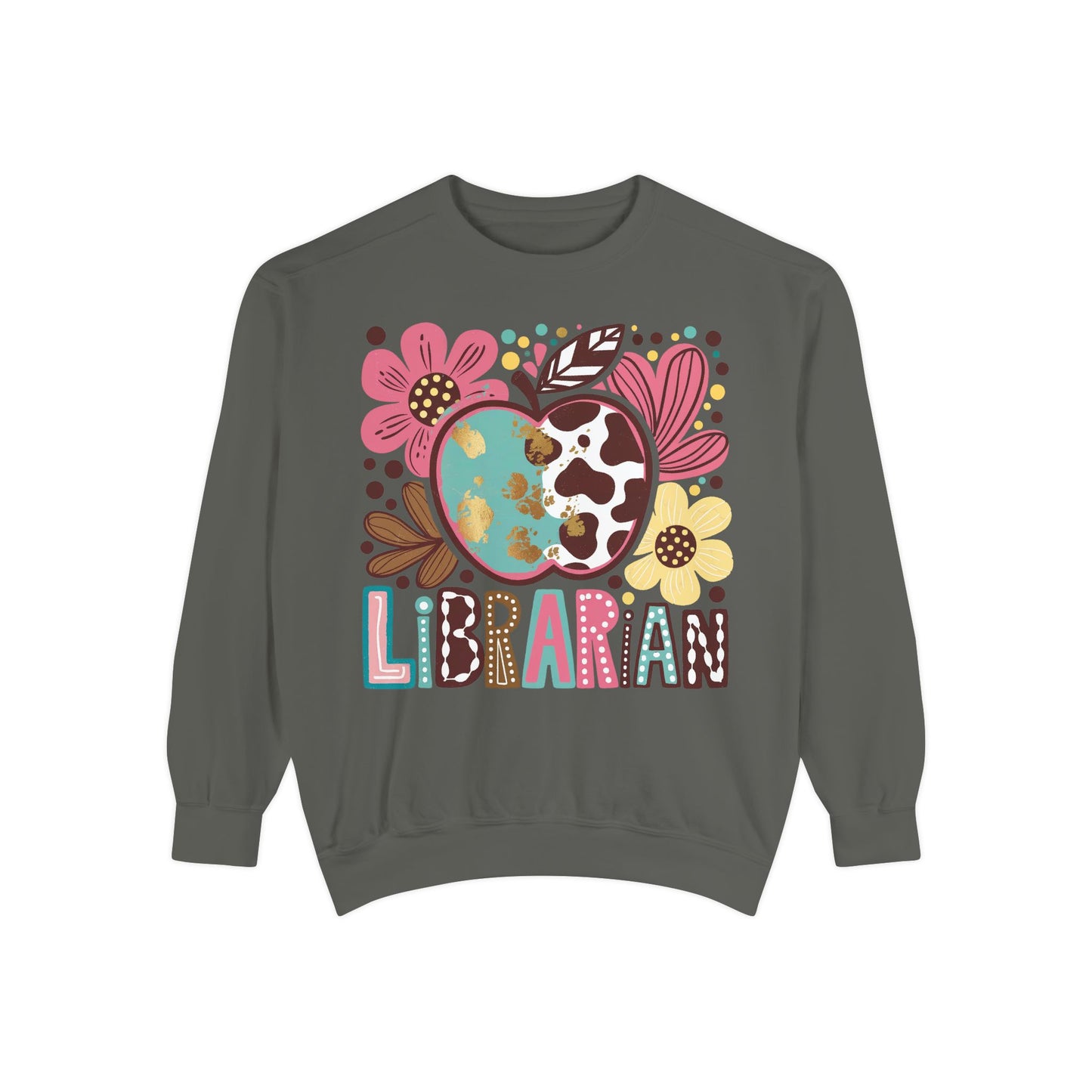 Librarian Floral Apple Sweatshirt