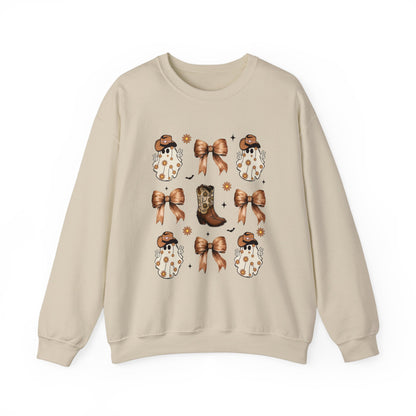 Coquette Cowboy Ghosts Halloween Sweatshirt