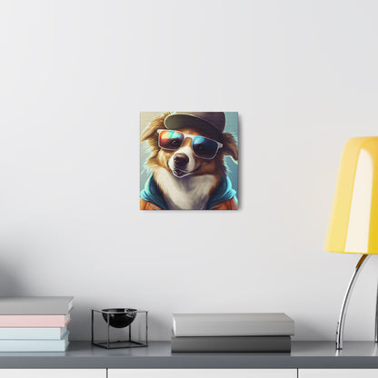 Dog in Sunglasses Canvas Wall Art