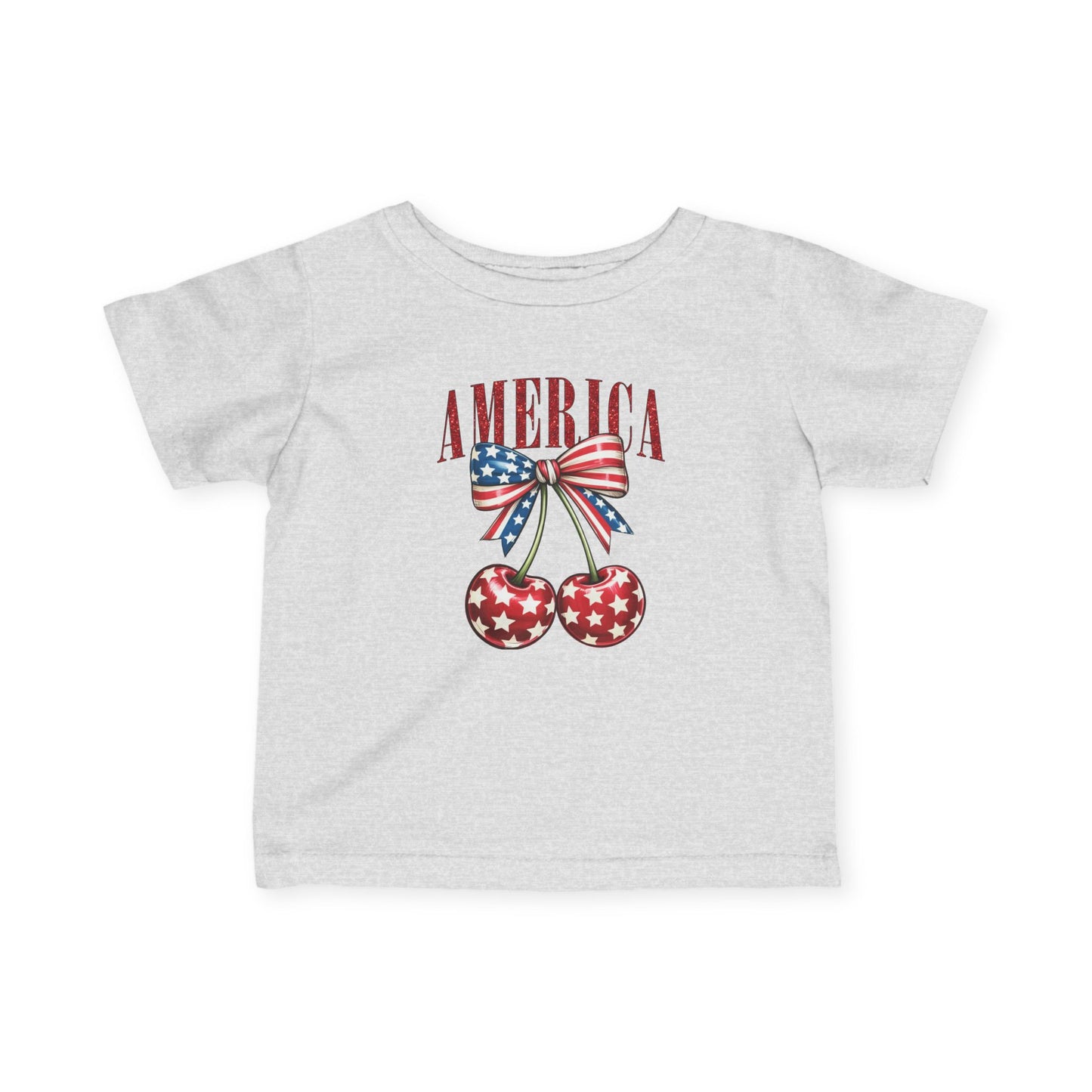 Patriotic Infant Tee with Cherry Design