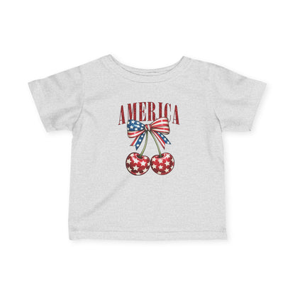 Patriotic Infant Tee with Cherry Design