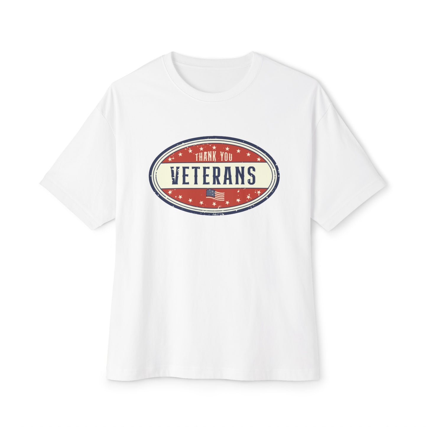 Thank You Veterans 4th of July Unisex Oversized Boxy Tee