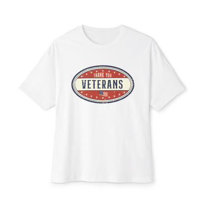 Thank You Veterans 4th of July Unisex Oversized Boxy Tee