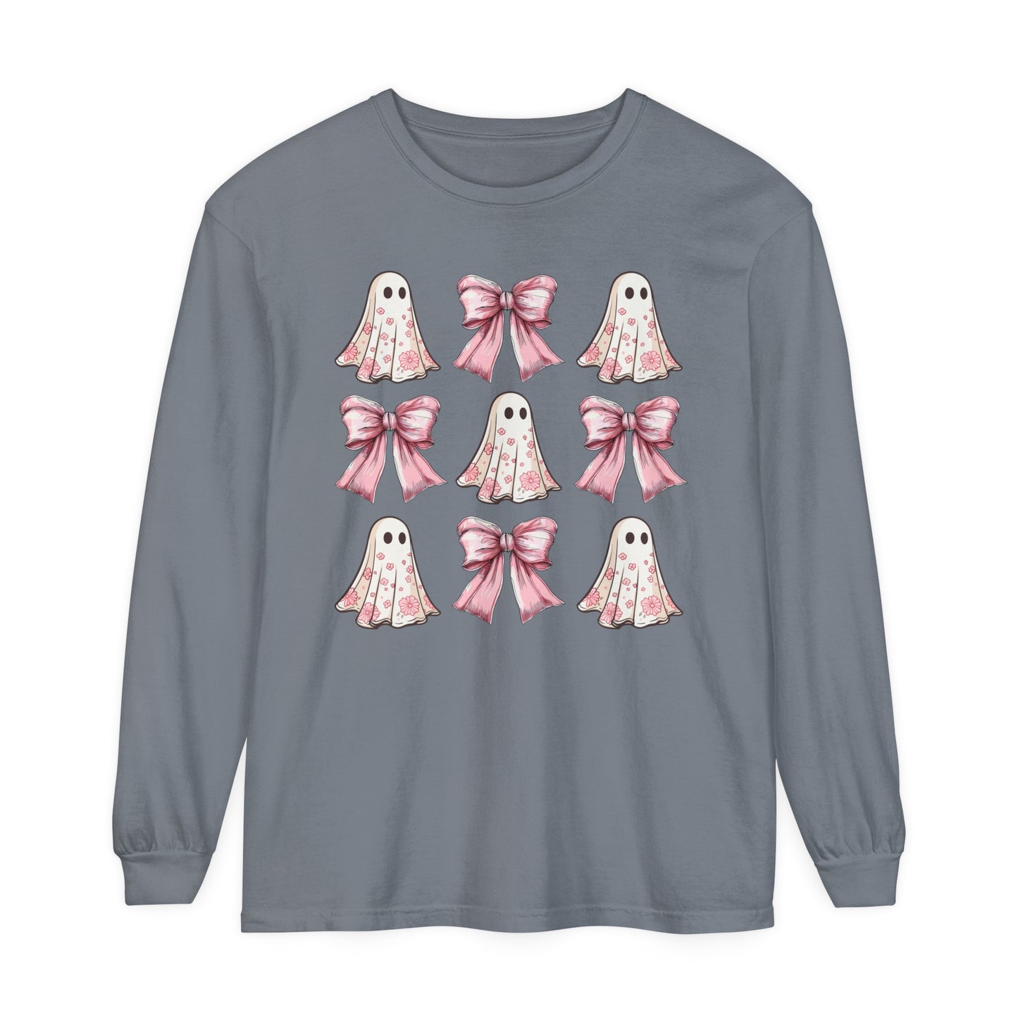 Coquette Pretty Ghost Halloween Long Sleeve T-Shirt