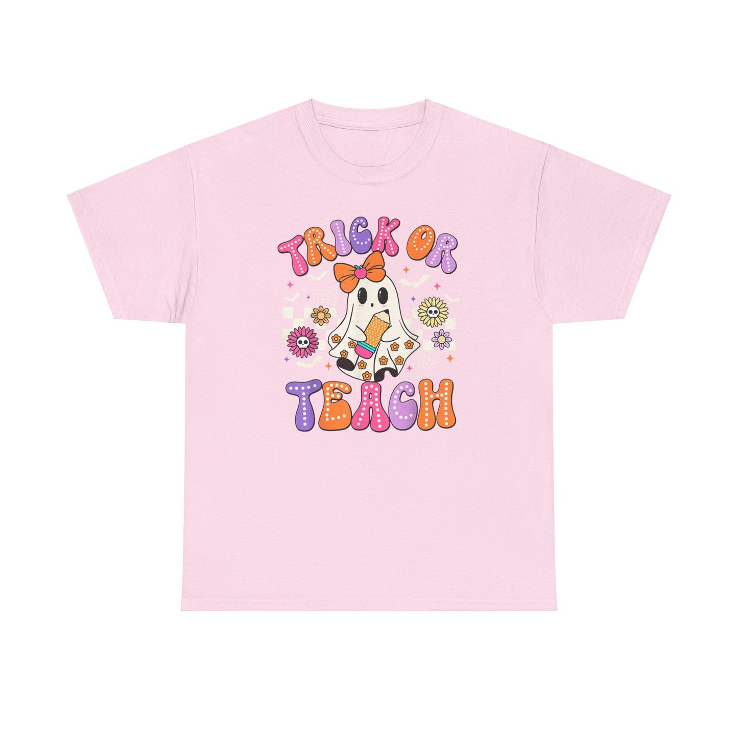 Trick or Teach Halloween Unisex Heavy Cotton Tee