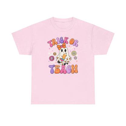 Trick or Teach Halloween Unisex Heavy Cotton Tee