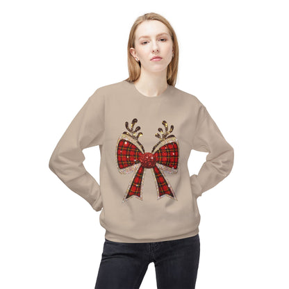 Reindeer Bow Softstyle Sweatshirt