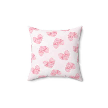 Coquette Bow Heart Square Pillow