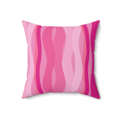 Hot Pink Wavy Lines Pillow