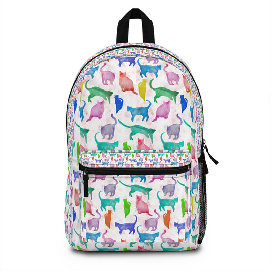 Colorful Cat Design School Backpack