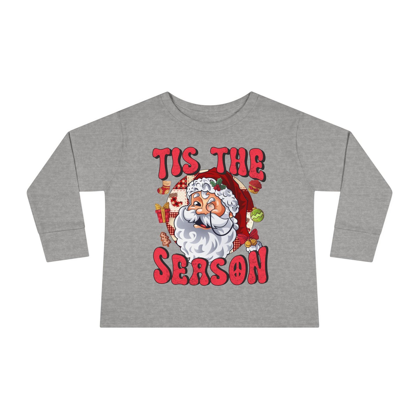 Tis the Season Santa Toddler Long Sleeve Tee