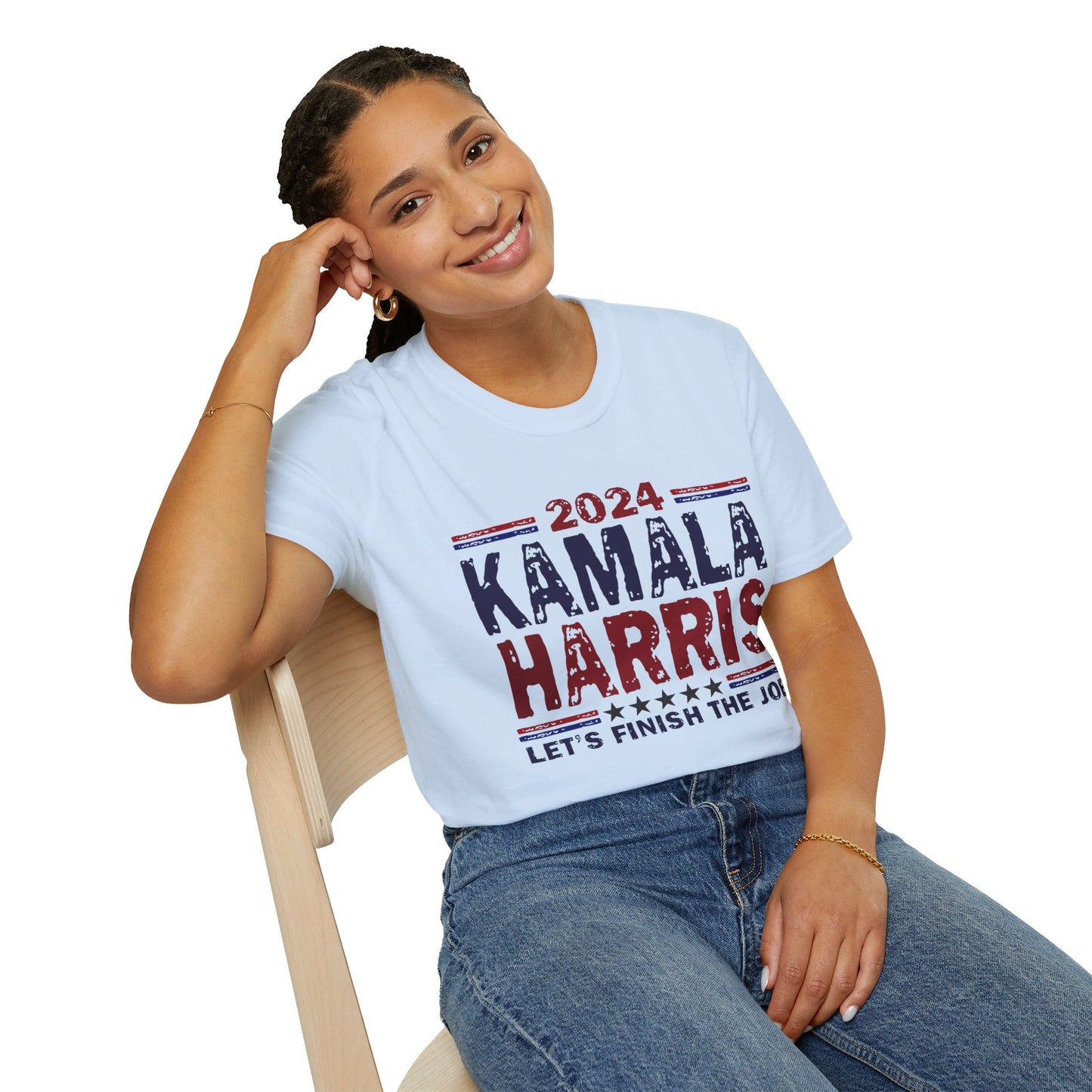 Kamala Harris Let's Finish the Job Softstyle T-Shirt