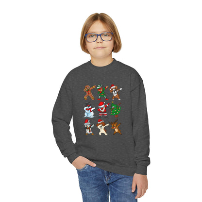 Dabbing Christmas Youth Crewneck Sweatshirt