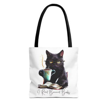 I READ BANNED BOOKS BLACK CAT Tote Bag