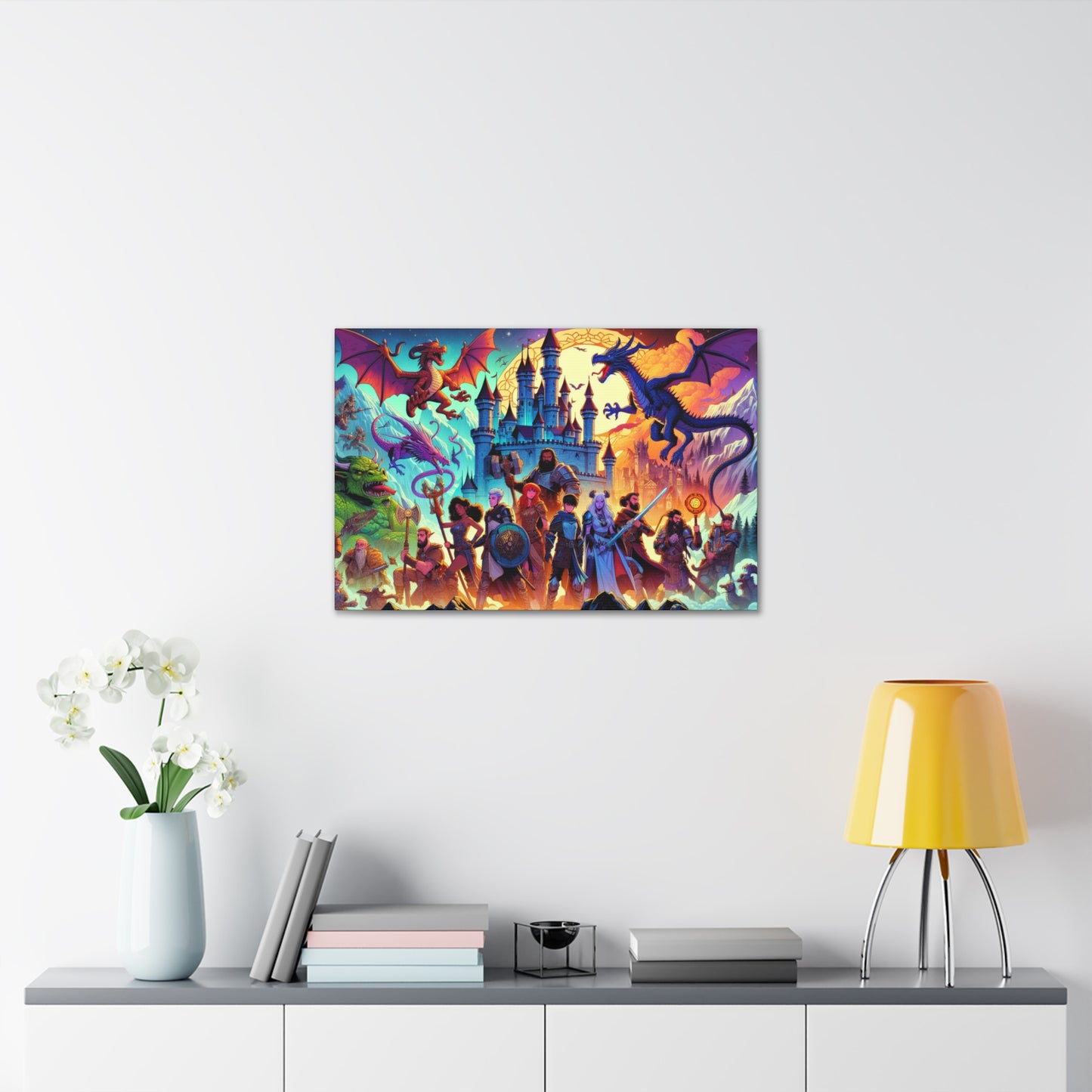 Dragon Fight Canvas Wall Art