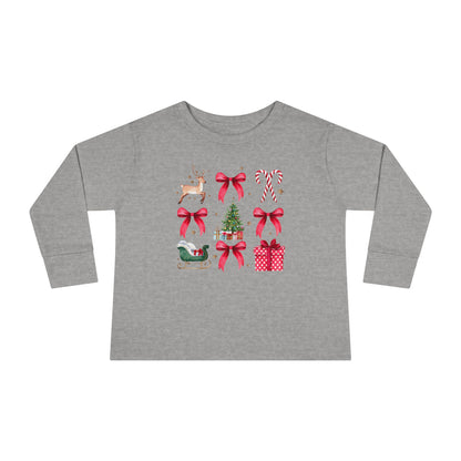 Christmas Coquette Toddler Long Sleeve Tee