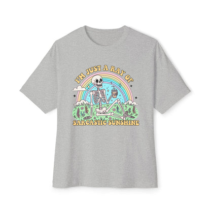 Sarcastic Skeleton Rainbow Oversized Tee
