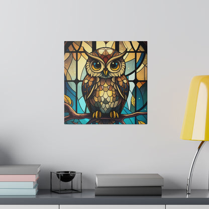 Stained Glass Owl Wall Art Matte Canvas