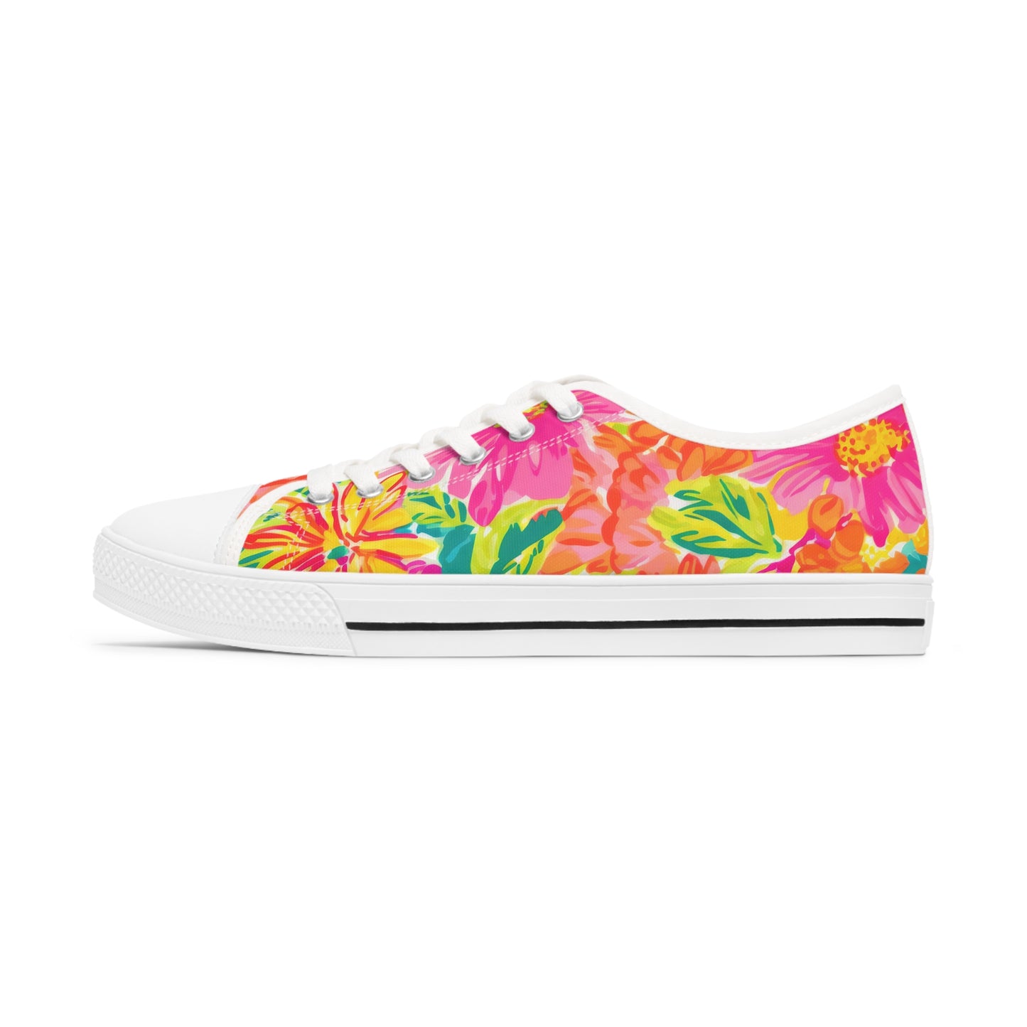 Bright Floral Women's Low Top Sneakers