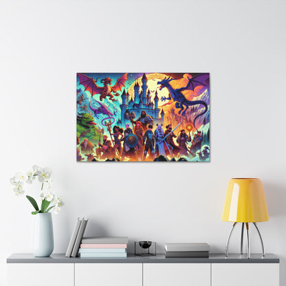 Dragon Fight Canvas Wall Art