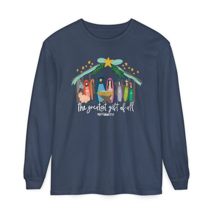 Nativity Christmas Comfort Colors Long-sleeve Shirt