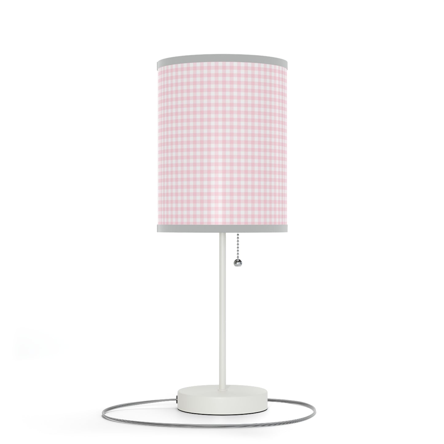 Coquette Pink and White Checked Lamp