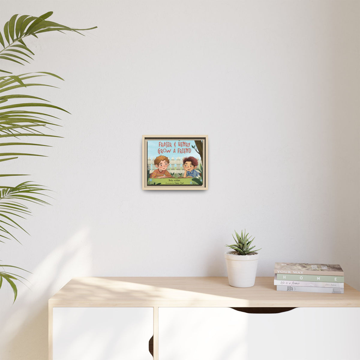 Framed Canvas Wall Art – Fraser & Henry Grow a Friend Children’s Book Illustration