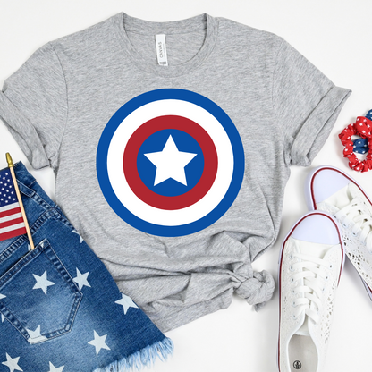 Captain America Shield 4th of July Unisex Oversized Boxy Tee