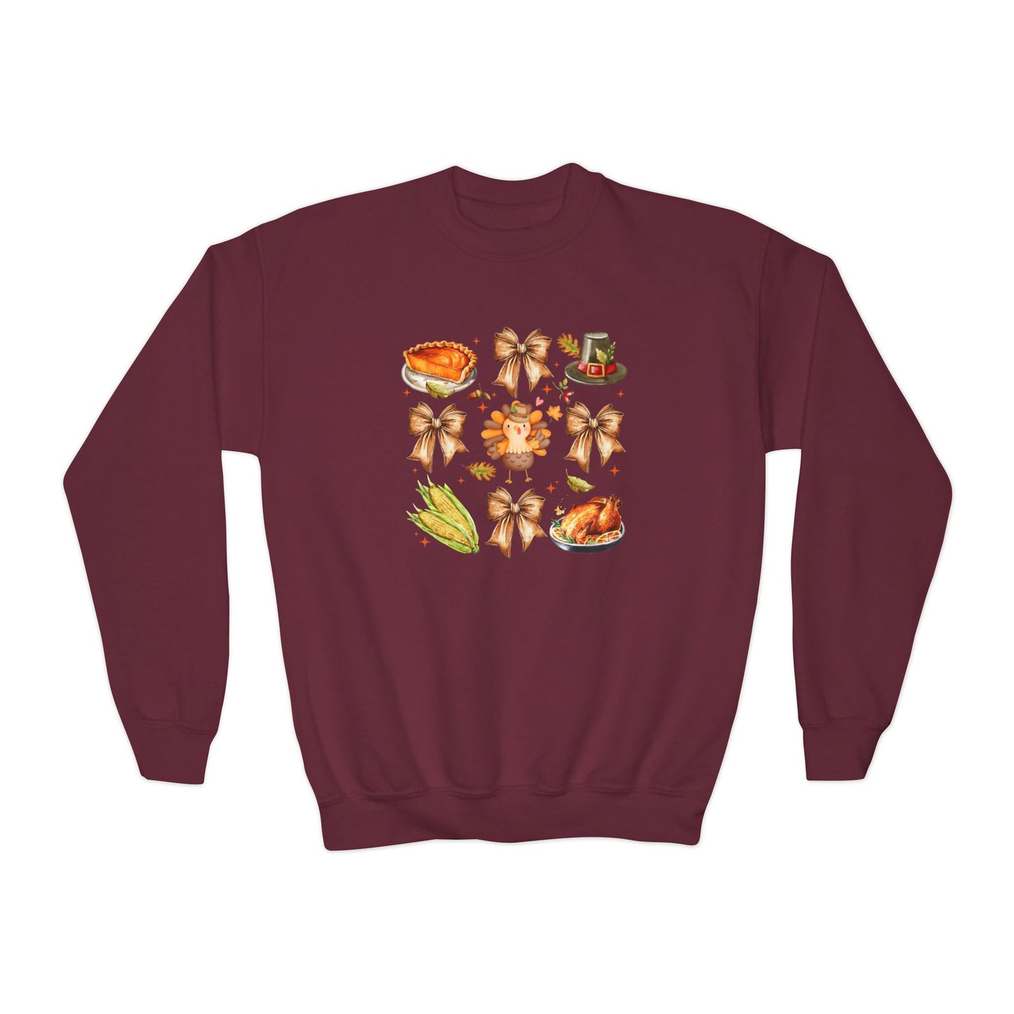 Thanksgiving Coquette Youth Crewneck Sweatshirt