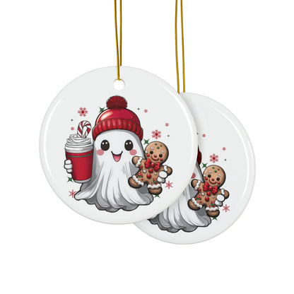 Christmas Ghost Ceramic Ornament