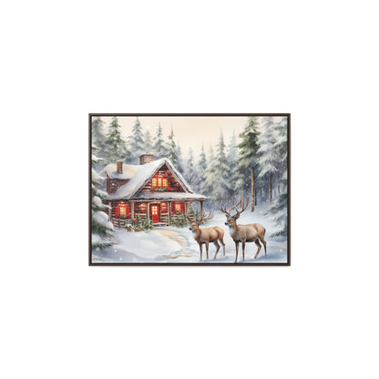 Snowy Cabin Canvas Wraps