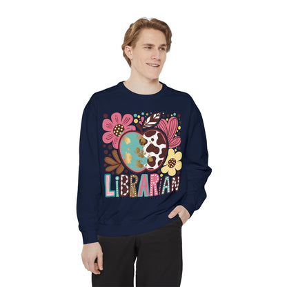 Librarian Floral Apple Sweatshirt