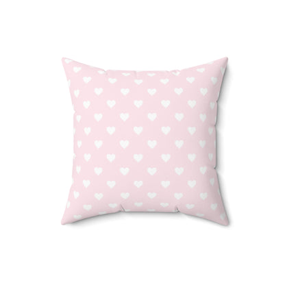 Coquette Pink and White Hearts Pillow