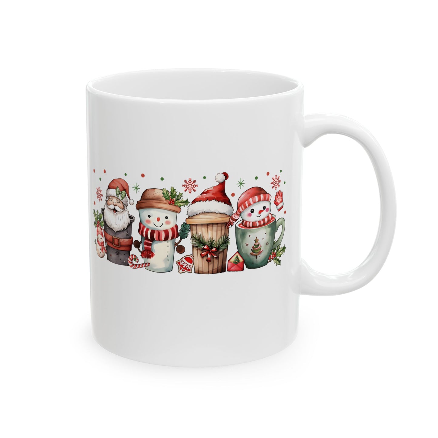 Christmas Santa & Snowman Ceramic Mug