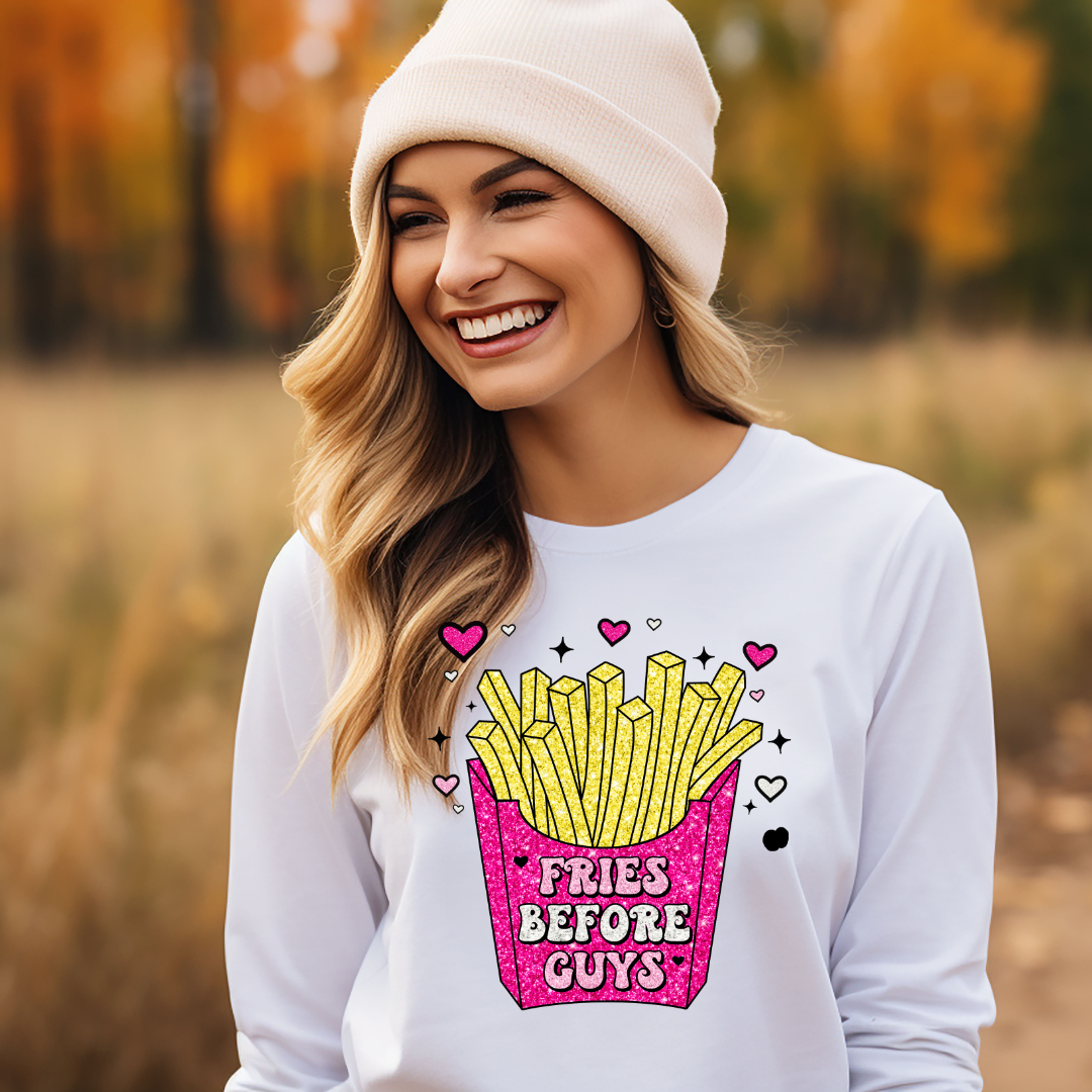 Fries Before Guys Funny Valentine's Day Sweatshirt