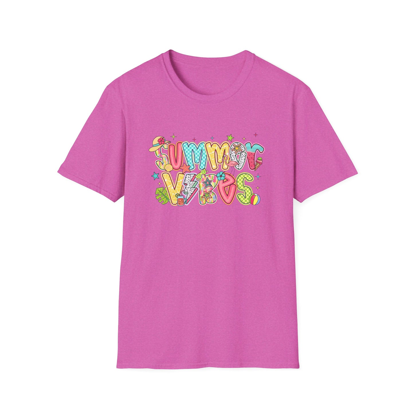Colorful Summer Vibes Unisex Softstyle T-Shirt