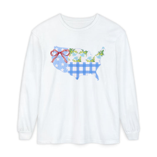 Cozy Quilted USA Long Sleeve Tee