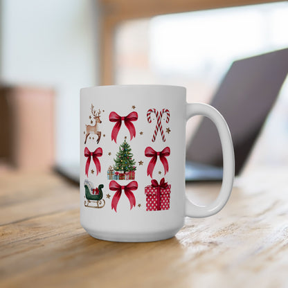 Coquette Christmas Ceramic Mug, (11oz, 15oz)