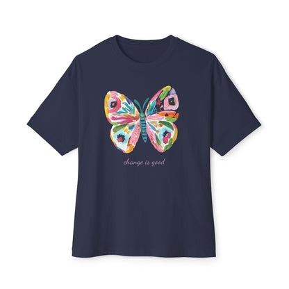 "Change is Good" Colorful Butterfly Oversized T-Shirt